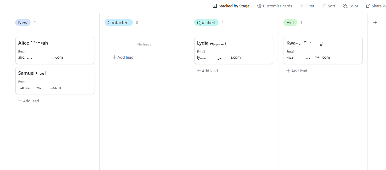 Airtable Kanban View